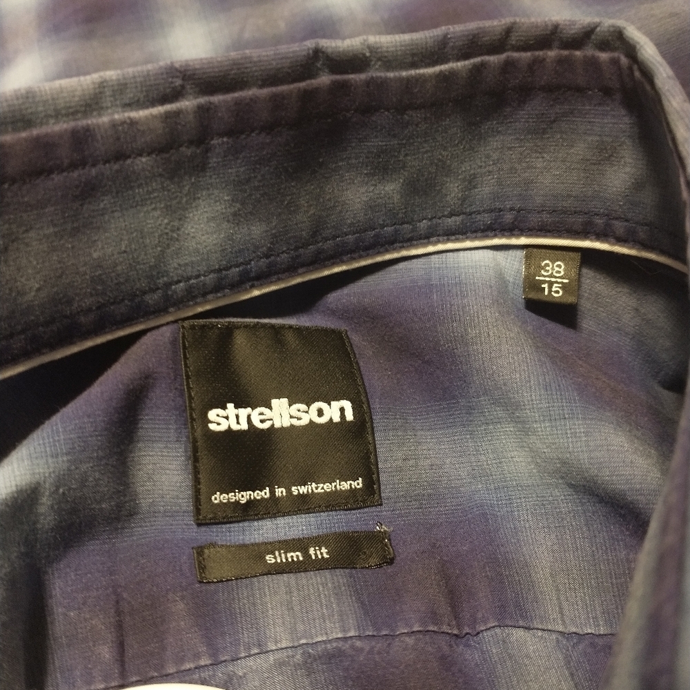 Strellson Jamie Slim Fit Checked Button Front Long Sleeve Shirt - Picture 3 of 8